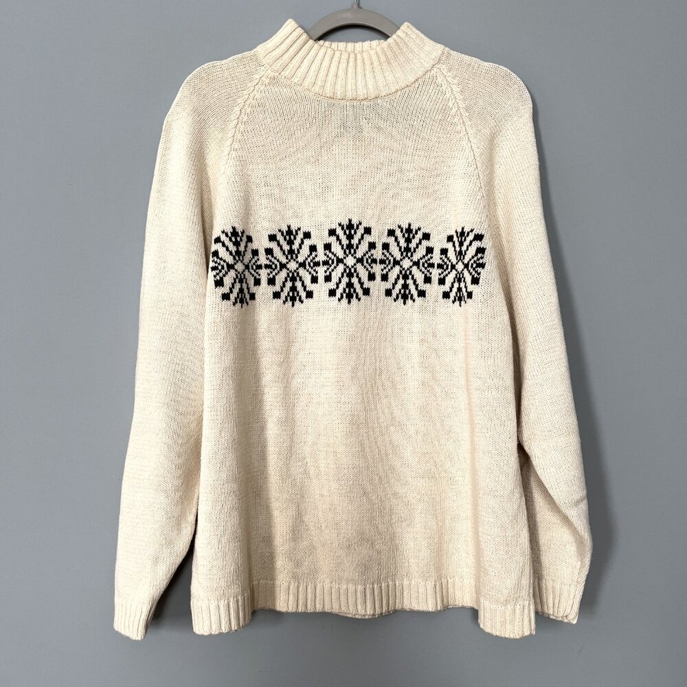 Vintage American Outpost Snowflake Sweater (Cream) M